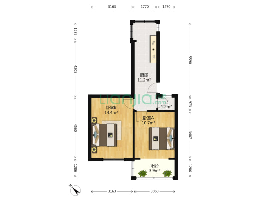 包家巷16号 2室0厅1卫 51平方