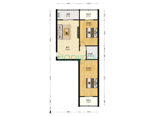 46中家属院 2室1厅1卫 93平方