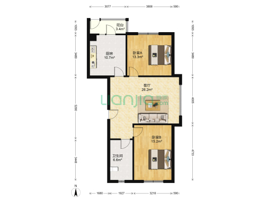 大正莅江二期 2室1厅1卫 112平方