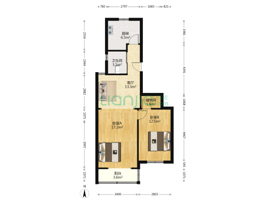 新南小区 2室1厅1卫 73平方