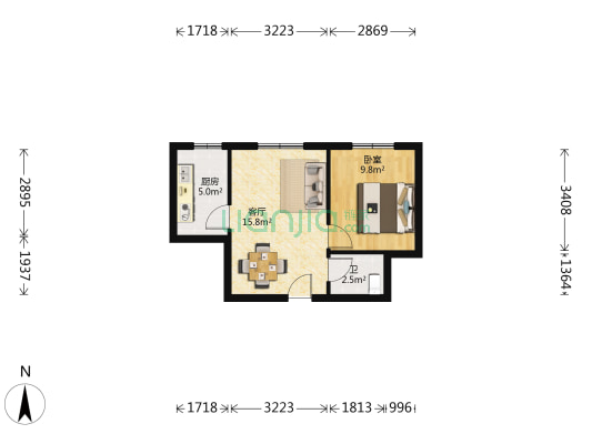 诚大数码广场 1室1厅1卫 47平方