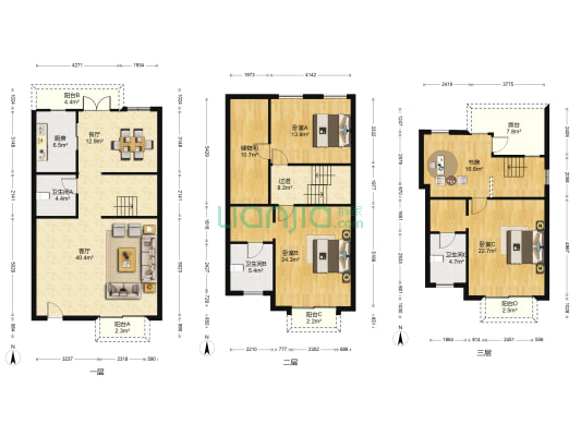 珠江东岸 4室2厅3卫 256平方