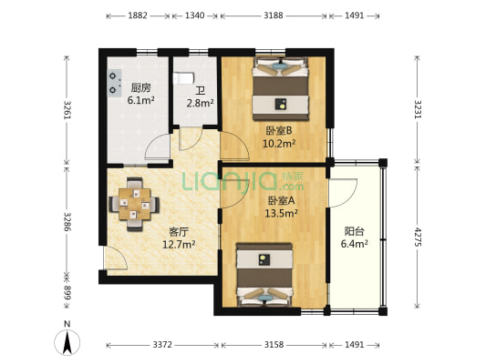 车站东巷 2室1厅1卫 63平方