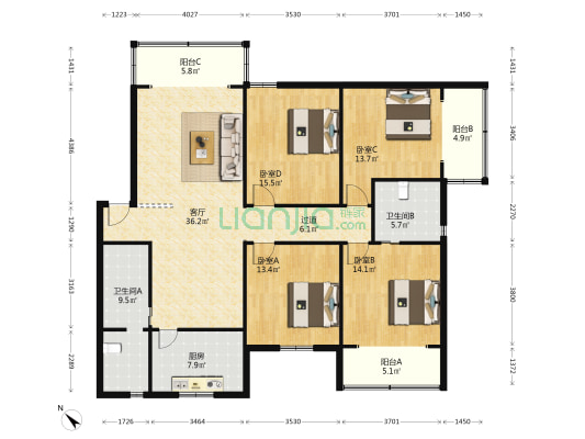 武侯大道双楠段217号 4室1厅2卫 163平方