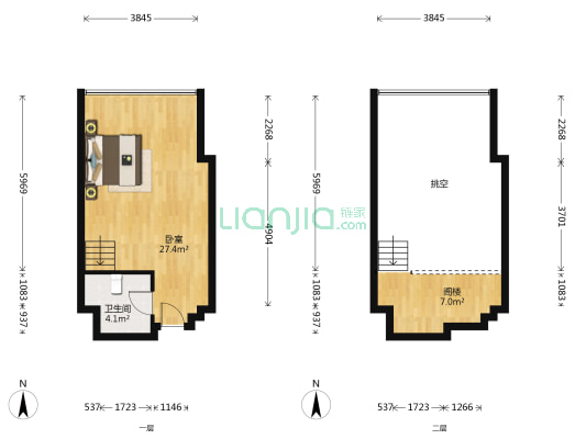 苏州世茂广场（姑苏） 1室0厅1卫 59平方