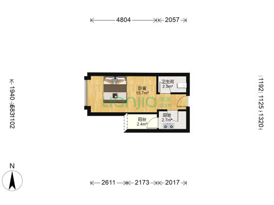 新华学府星座 1室0厅1卫 35平方