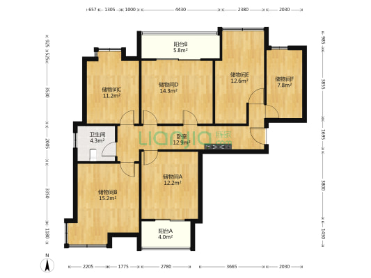 金怡苑小区 1室0厅1卫 120平方