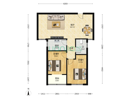 安锦云庭 2室1厅1卫 100平方