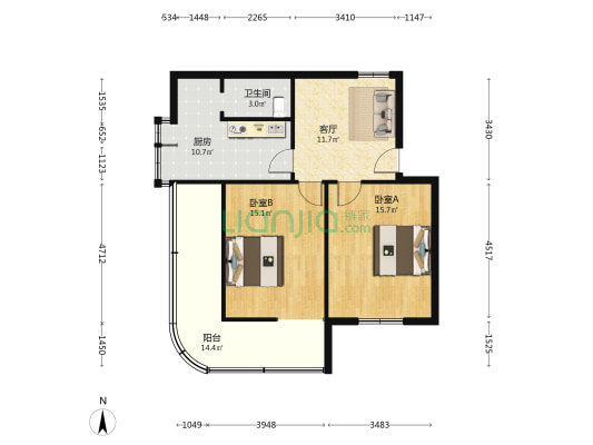 新华书店房改房 2室1厅1卫 78平方