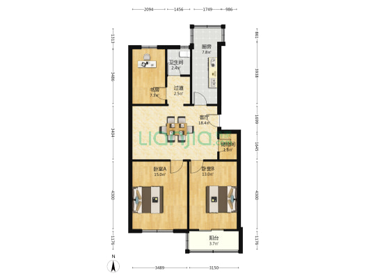 九桐楼小区 3室1厅1卫 87平方