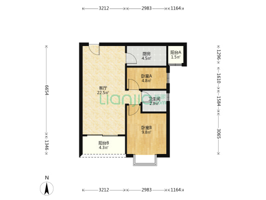 福和雅苑 2室1厅1卫 67平方