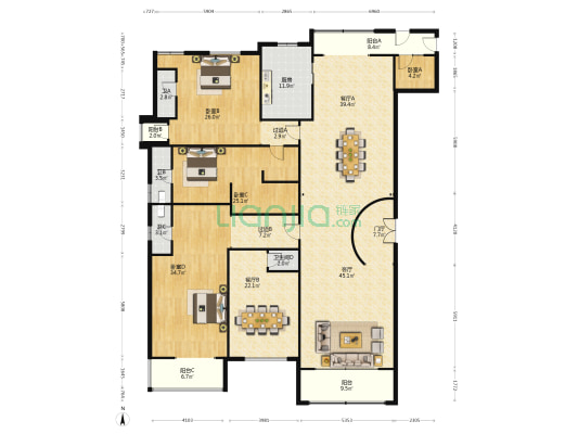 开元府 4室3厅4卫 313平方