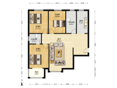 房子南北通透三居，房子户型方正没有浪费空间-涿州联合七号院户型图