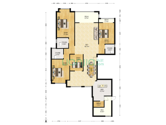 融侨外滩B区 4室1厅3卫 191平方