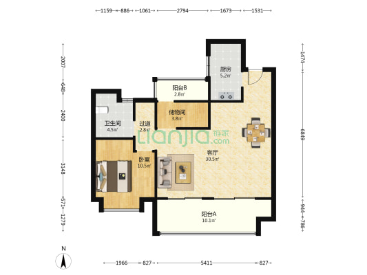 万瑞拾光林语 1室1厅1卫 95平方