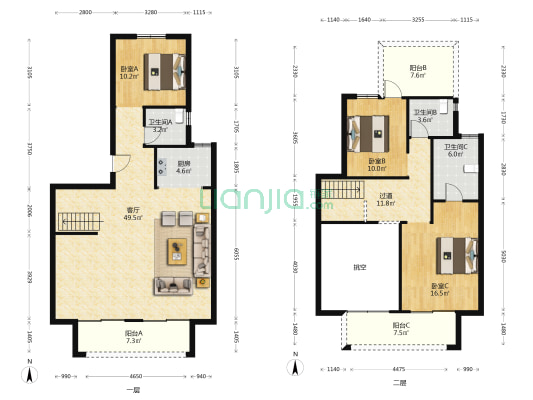 龙湖蠡湖天著 3室1厅3卫 151平方