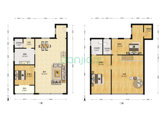 西关街19号 4室1厅3卫 184平方