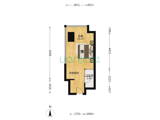 金轮星际中心 1室0厅1卫 45平方