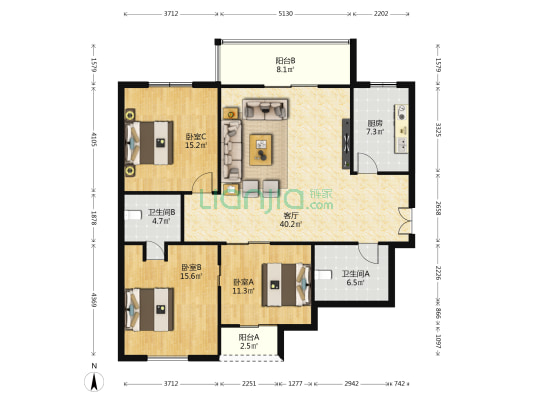 新兴IN之家 3室1厅2卫 143平方