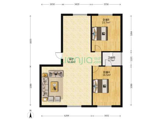 景河小区 2室1厅1卫 135平方