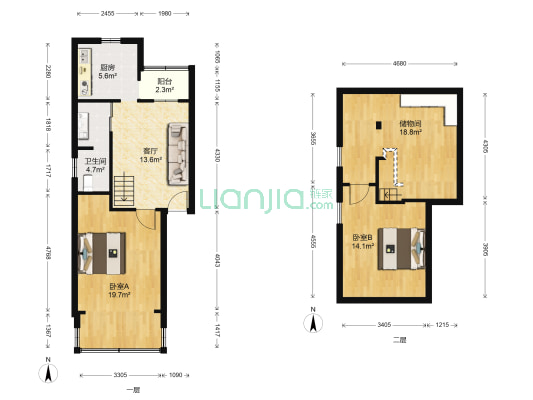 竹溪新兴苑 2室1厅1卫 77平方