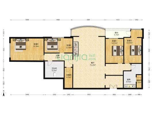 世纪经典 4室1厅1卫 287平方