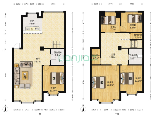 南天门住宅区 5室1厅2卫 190平方