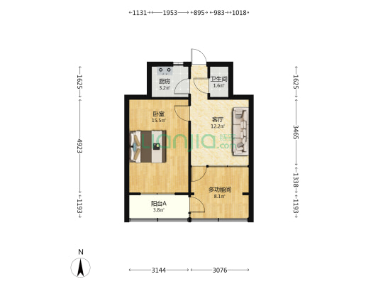 陵园路88号院 2室1厅1卫 48平方