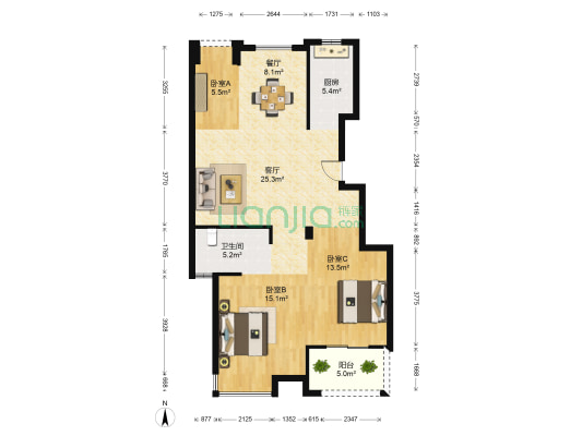 富圣豪庭御珑湾 3室2厅1卫 98平方