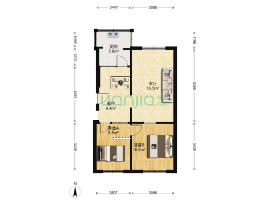 细河街 2室2厅0卫 71平方