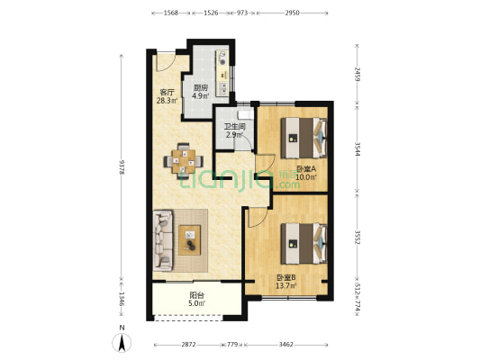 澳海云樾赋 2室1厅1卫 83平方