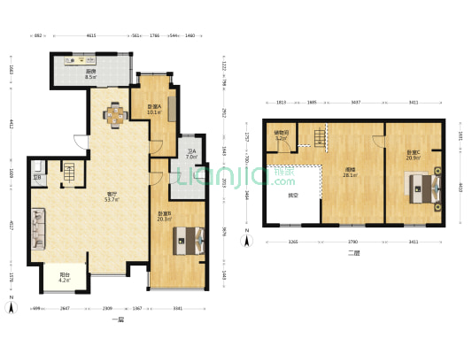 湖山湾家园A区 3室1厅2卫 132平方