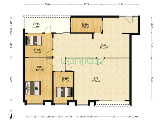 信建楼 4室1厅0卫 124平方