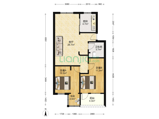 外垟小区 3室1厅1卫 74平方