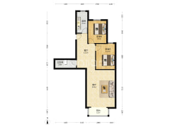 凯旋门带装修两居室，房本满五年。-涿州鸿盛凯旋门户型图