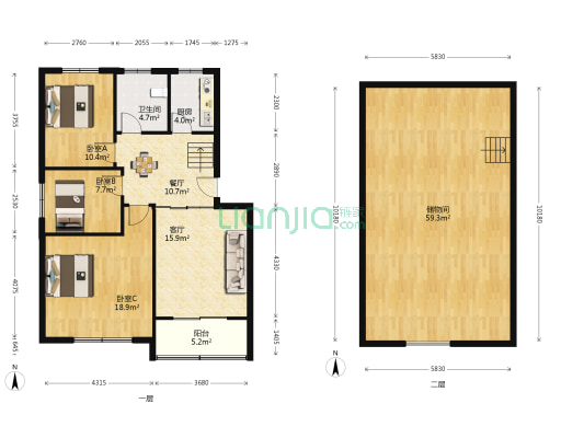龙门之都 3室2厅1卫 98平方