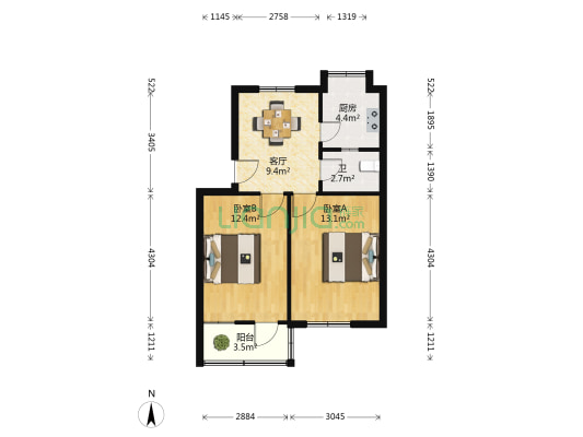 南杨路233弄 2室1厅1卫 56平方