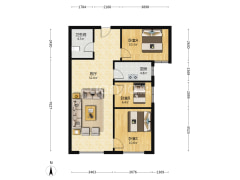 鸿坤理想湾经典朝南小三居 中低楼层 满五唯一-涿州鸿坤理想湾北区户型图