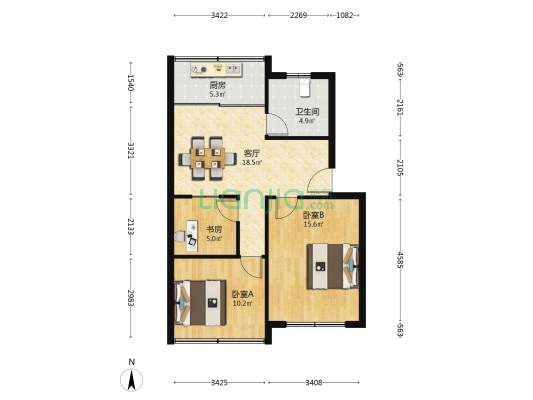 长江路619号 3室1厅1卫 71平方