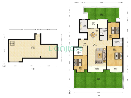 太古城二区 3室1厅2卫 140平方
