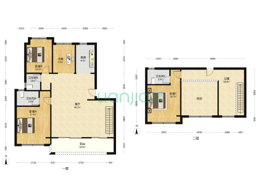 彰泰春岸雅筑 4室1厅3卫 172平方
