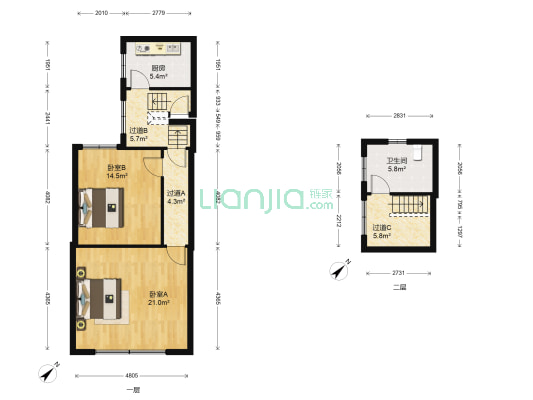 义顺里 2室0厅1卫 42平方