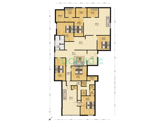 江汉一路 9室4厅1卫 330平方