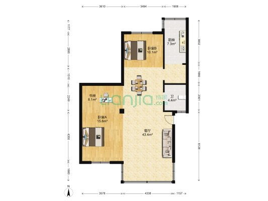 永泰花园 3室1厅1卫 103平方