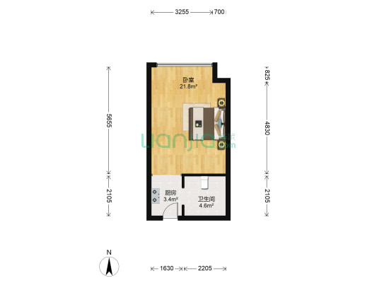 怡景聚贤庭 1室0厅1卫 47平方