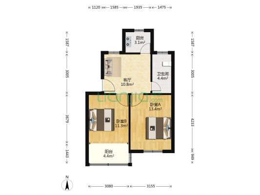 东沪园 2室1厅1卫 59平方