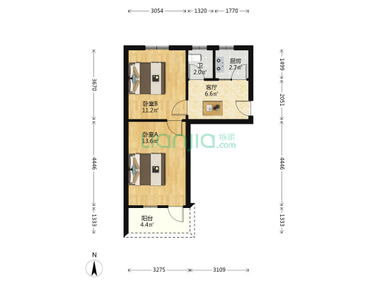 新桥路29号 2室1厅1卫 47平方