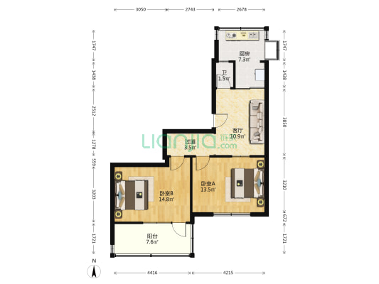 水源街73号林业局 2室1厅1卫 71平方