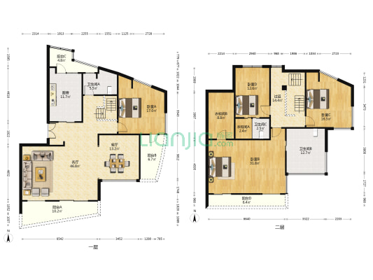 圣美邸 4室2厅3卫 241平方