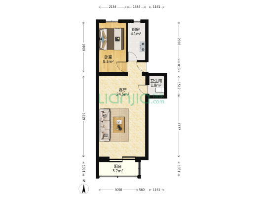 马道胡同 1室1厅1卫 55平方